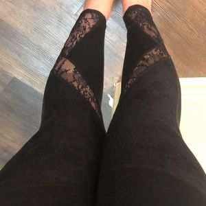 Fabletics Black Lace Detail Leggings